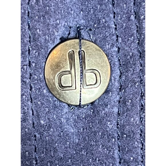 Dennis Basso Women Leather Jacket Large Purple-Blue Button Long Sleeve Pockets - Picture 4 of 12